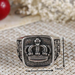 Silver Crown Signet Ring