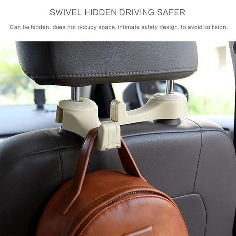 Carpus - 2in1 Multi-functional Car Headrest Hook (2 pcs)