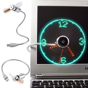 Flexible USB Fan with LED clock