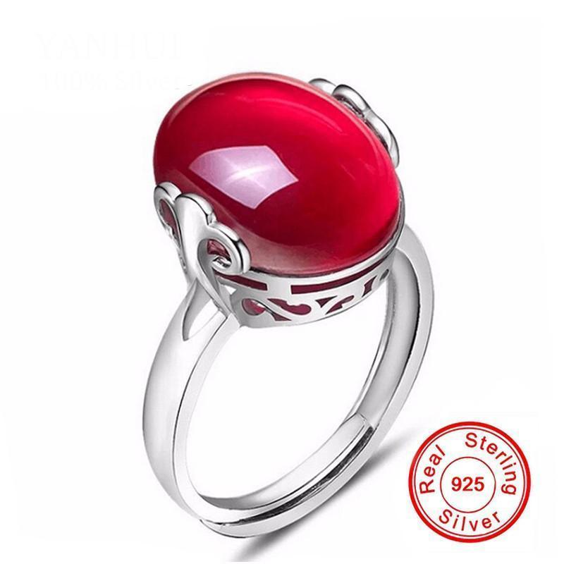 Ruby Ring & Necklace Set - 925 Solid Silver