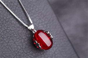 Ruby Ring & Necklace Set - 925 Solid Silver