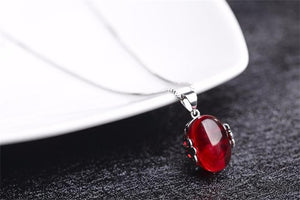 Ruby Ring & Necklace Set - 925 Solid Silver