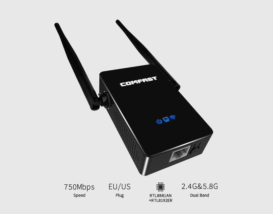 Comfast CF-WR750AC 750Mbps Dual Band 2.4G/5.8G AC Wifi Repeater Extender