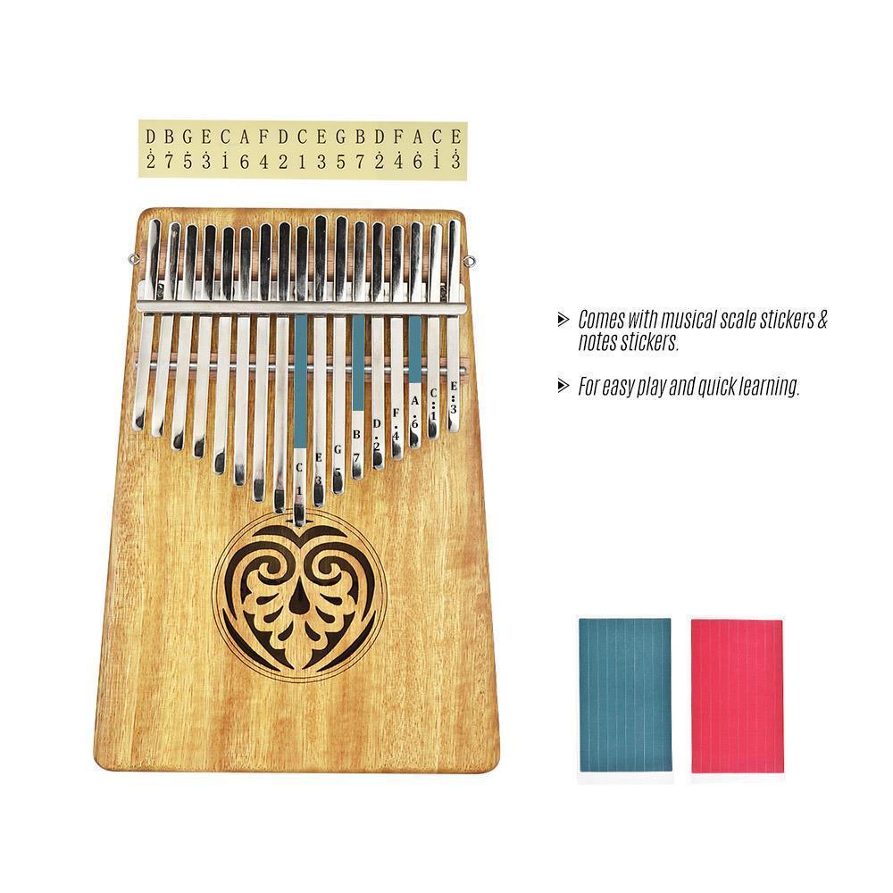 Kalimba 17 keys Solid Wood Thumb Piano with Carry Bag