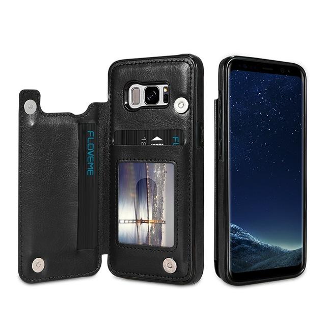 4 in 1 Retro Leather Case for Samsung Phones