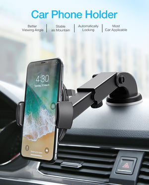 Automatically Locking Windshield Phone Holder, Universal Fit