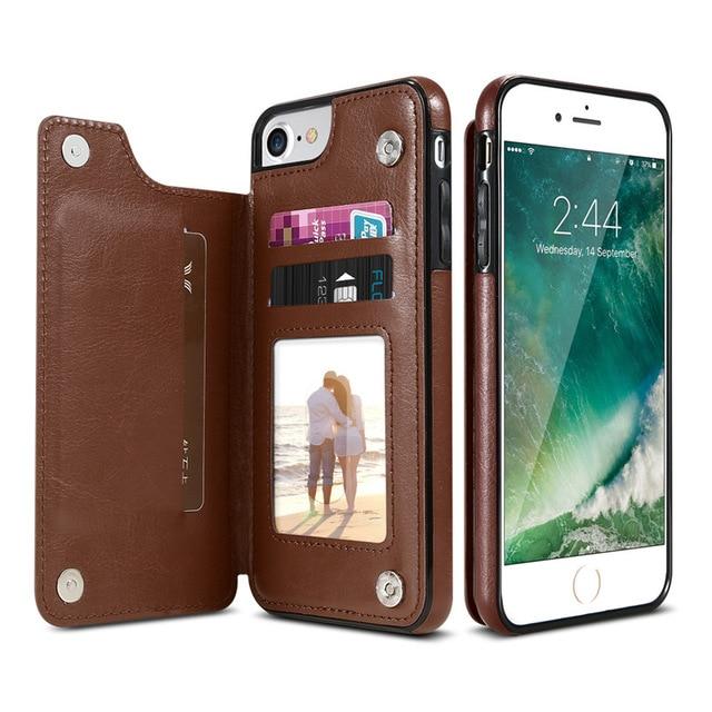 Retro iPhone Leather Wallet Case