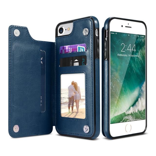 Retro iPhone Leather Wallet Case